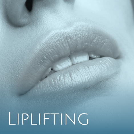 Leicht geöffnete Lippen mit der Aufschrift "Liplifting"